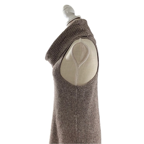 BKE Buckle Red Label Women Tan Knit Cowl Neck Sleeveless Sweater Mini Dress Sz M - Picture 5 of 13